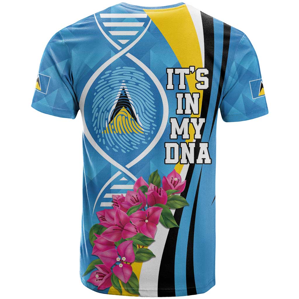 Saint Lucia Flag Pride It's in My DNA T-Shirt Graphic Tee