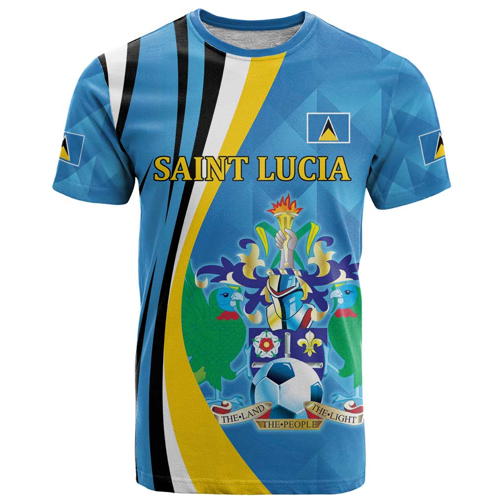 Custom Saint Lucia Football T-Shirt Sporty Pattern Graphic Tee