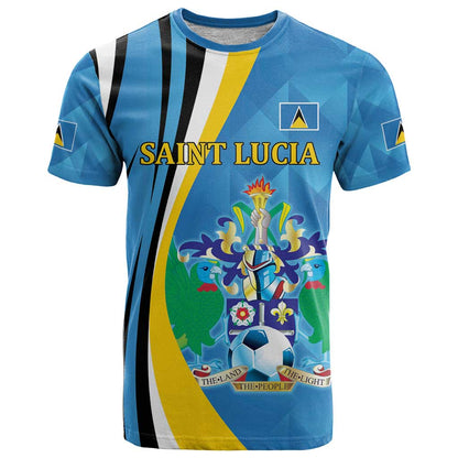 Custom Saint Lucia Football T-Shirt Sporty Pattern Graphic Tee