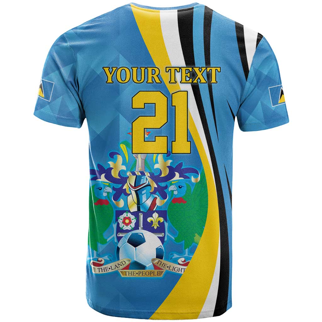 Custom Saint Lucia Football T-Shirt Sporty Pattern Graphic Tee