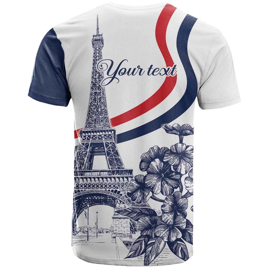 Custom France Women Rugby T-Shirt Summer Flowers 2024 Graphic Tee