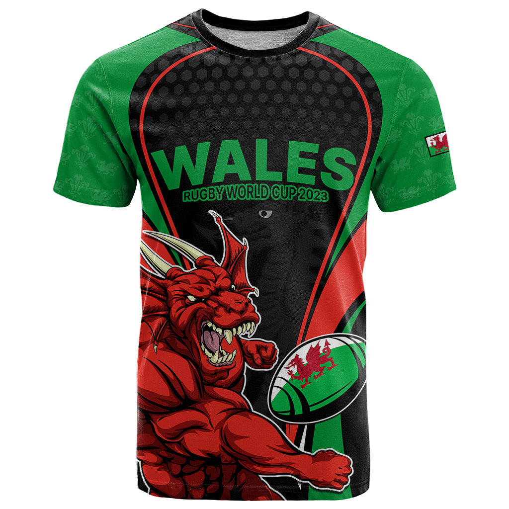 Custom Wales Rugby T-Shirt World Cup Dragon Mascot Come On Cymru Graphic Tee