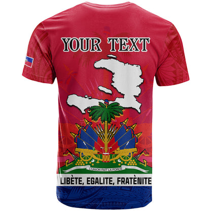 Haiti Independence Day T-Shirt Libete Egalite Fratenite Ayiti 1804 With Polynesian Pattern Graphic Tee