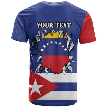 Personalized Cuba Venezuela T-Shirt Fuerza Y Esperanza Graphic Tee