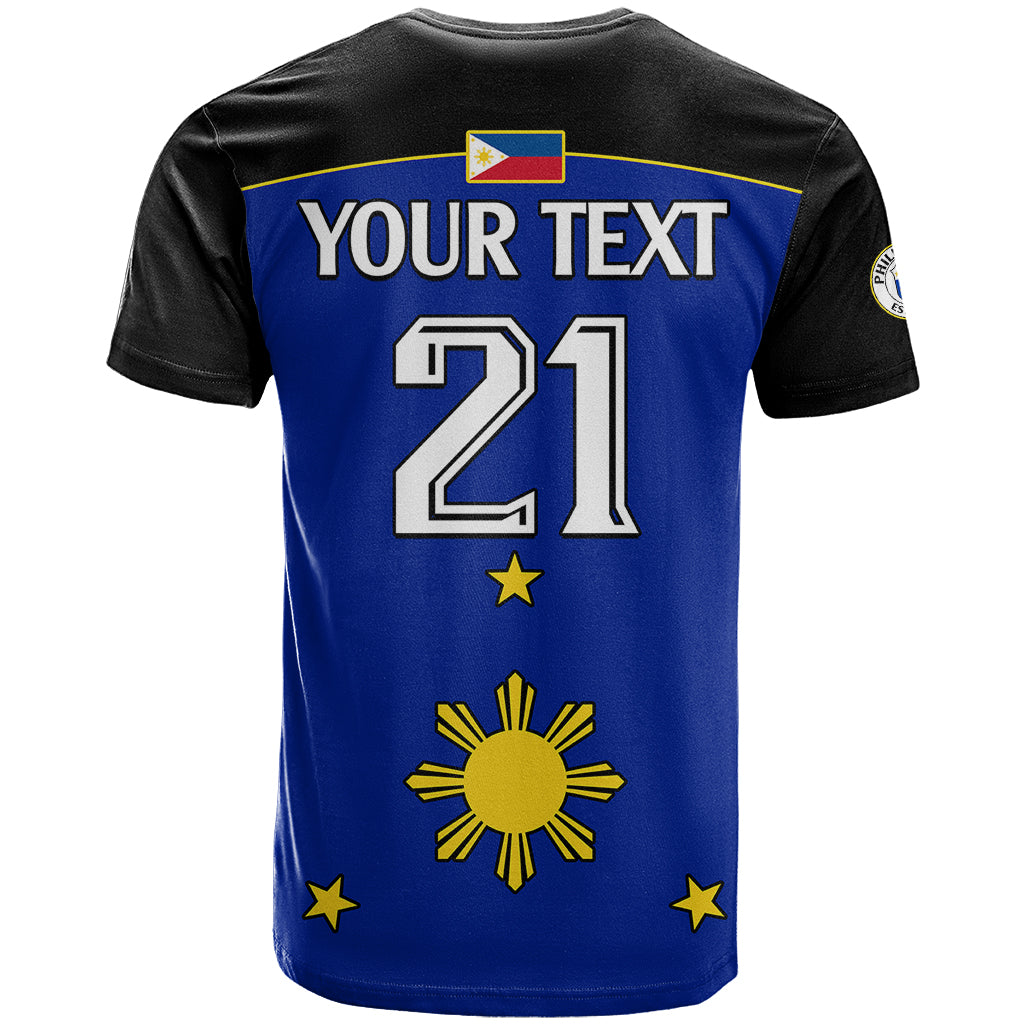 Custom Philippines Concept Home Football T-Shirt Pilipinas Flag Black Style Graphic Tee