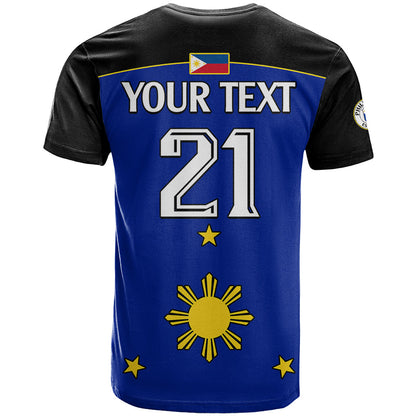 Custom Philippines Concept Home Football T-Shirt Pilipinas Flag Black Style Graphic Tee