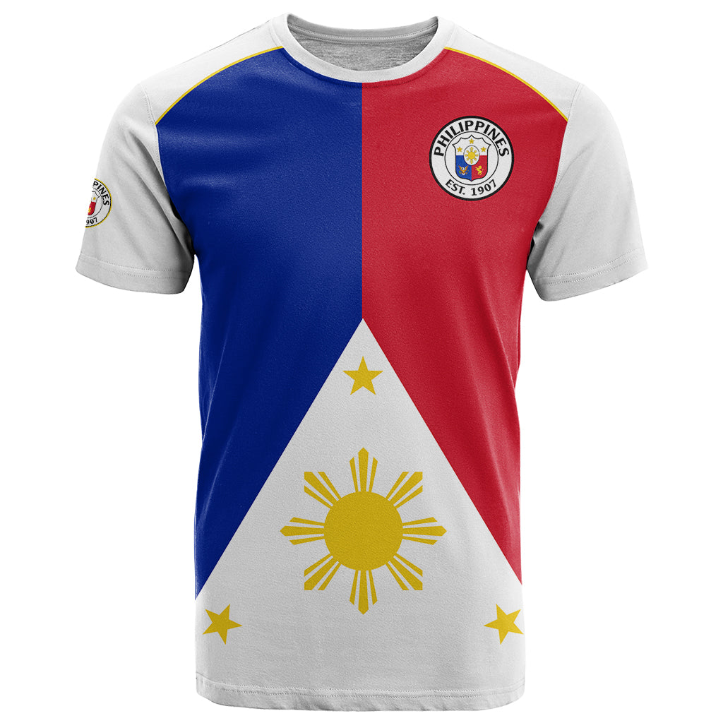Philippines Concept Home FootbT-Shirt Pilipinas Flag White Style Graphic Tee