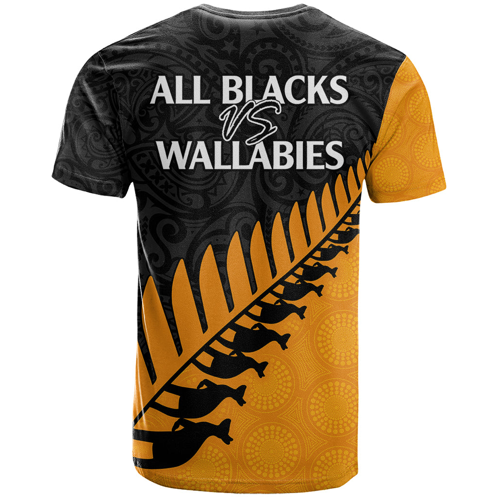 Australia Wallabies and Aotearoa Rugby T-Shirt Kangaroo Black Fern Maori Gold Vibe Graphic Tee