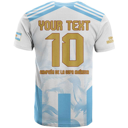 Argentina Champions Football Custom T-Shirt Campeon de America Graphic Tee