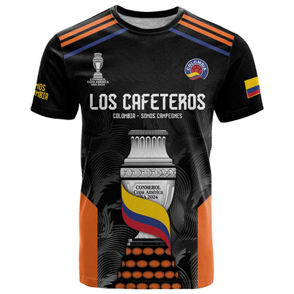 Colombia Champion Football Custom T-Shirt Los Cafeteros Black Style Graphic Tee