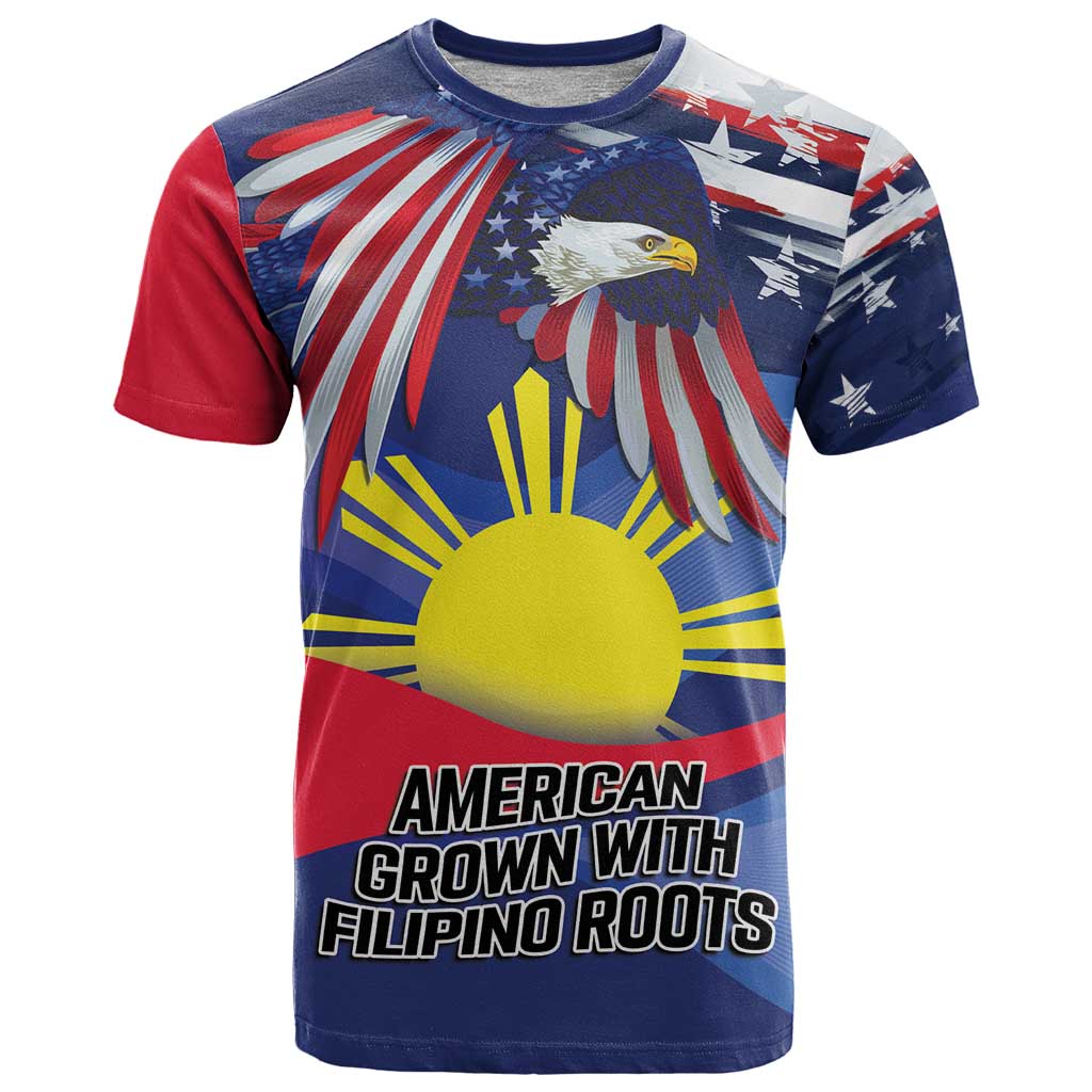 Personalized American Grown With Filipino Roots T-Shirt Graphic Tee