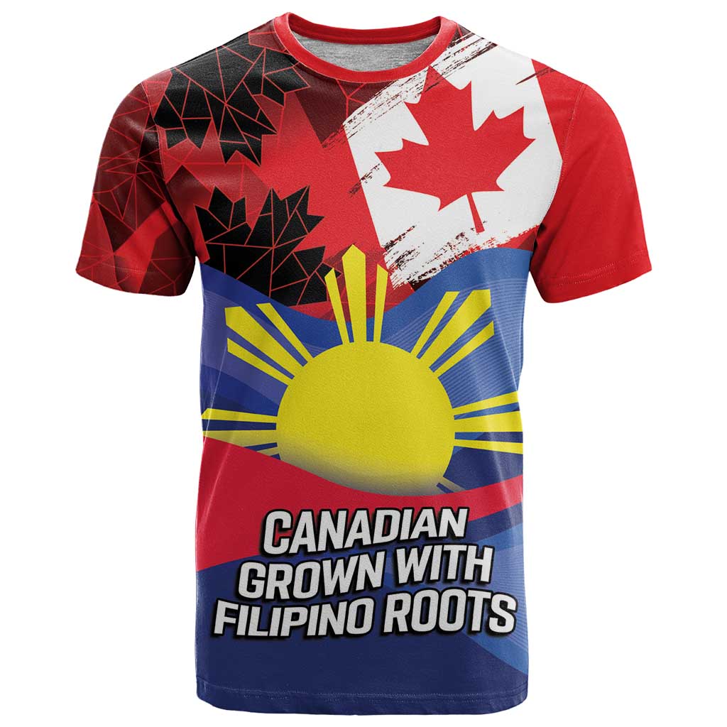 Personalized Canadian Grown With Filipino Roots T-Shirt Graphic Tee