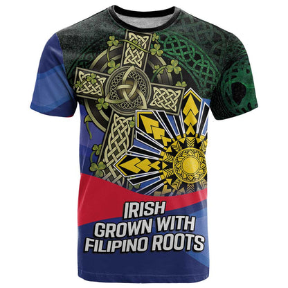 Personalized Irish Grown With Filipino Roots T-Shirt Graphic Tee