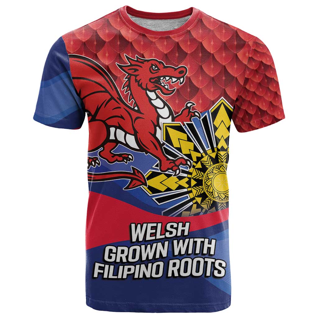 Personalized Welsh Grown With Filipino Roots T-Shirt Graphic Tee