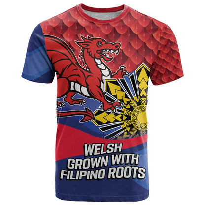 Personalized Welsh Grown With Filipino Roots T-Shirt Graphic Tee