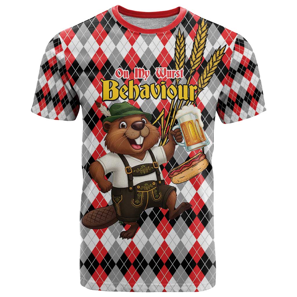 Oktoberfest Beaver T-Shirt On My Wurst Behaviour Graphic Tee