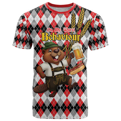 Oktoberfest Beaver T-Shirt On My Wurst Behaviour Graphic Tee