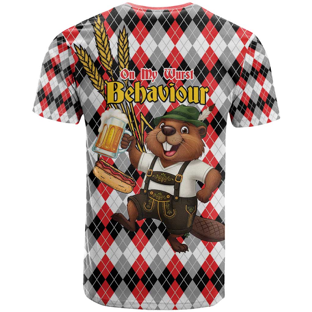 Oktoberfest Beaver T-Shirt On My Wurst Behaviour Graphic Tee