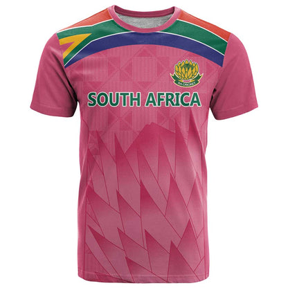 South Africa Cricket Custom T-Shirt Proteas Pink Graphic Tee