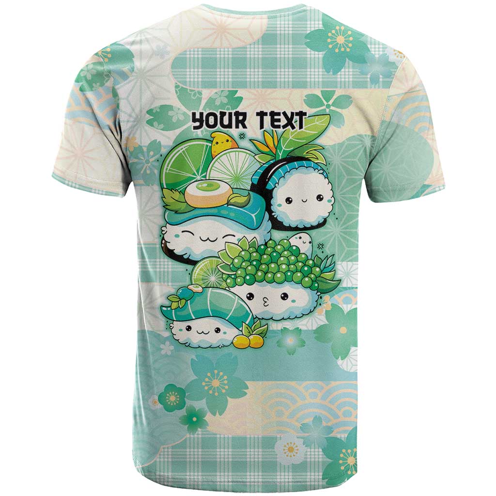 Personalized Japanese Kawaii Sushi T-Shirt Green Wagara Palaka This Is How I Roll Graphic Tee