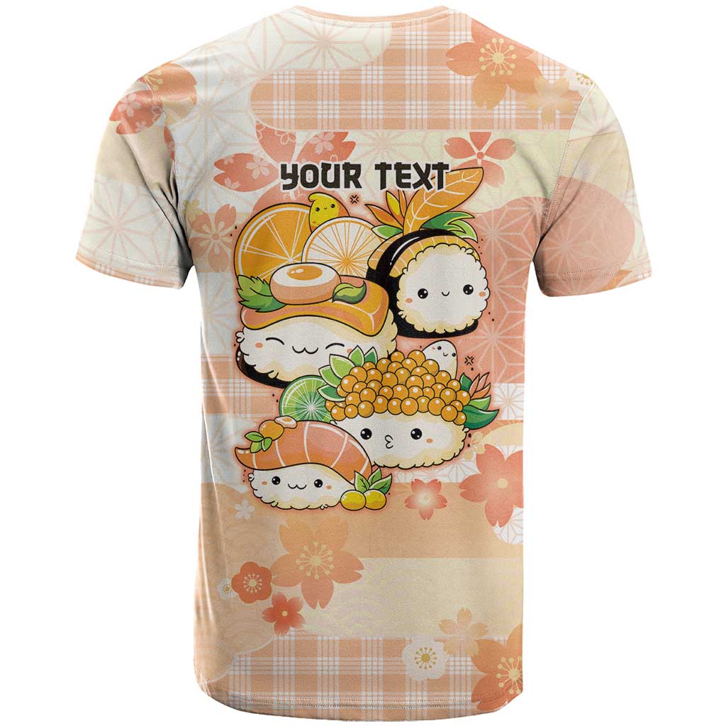 Personalized Japanese Kawaii Sushi T-Shirt Peach Wagara Palaka This Is How I Roll Graphic Tee