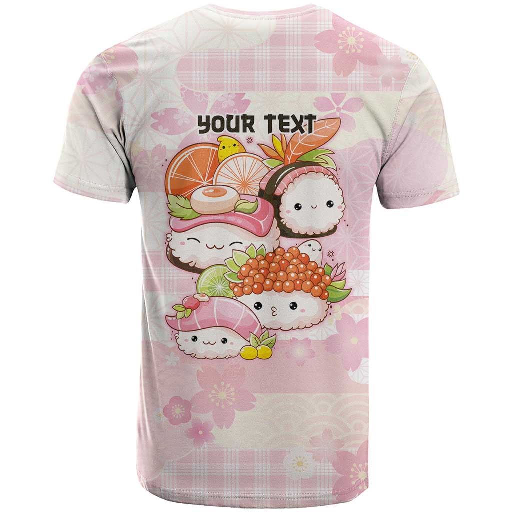 Personalized Japanese Kawaii Sushi T-Shirt Pink Wagara Palaka This Is How I Roll Graphic Tee