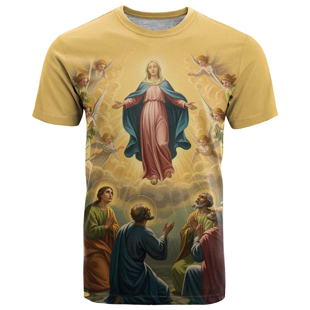 Assumption Virgin Mary to Heaven T-Shirt Falling Asleep of the Mother of God Graphic Tee