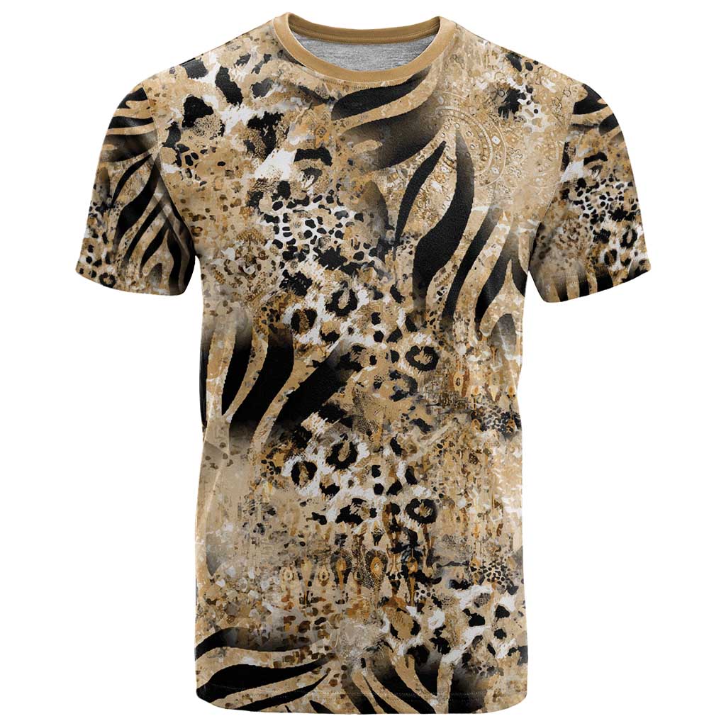 Wild Animal Skins T-Shirt Zebra Tiger Leopard Mix Skin Graphic Tee