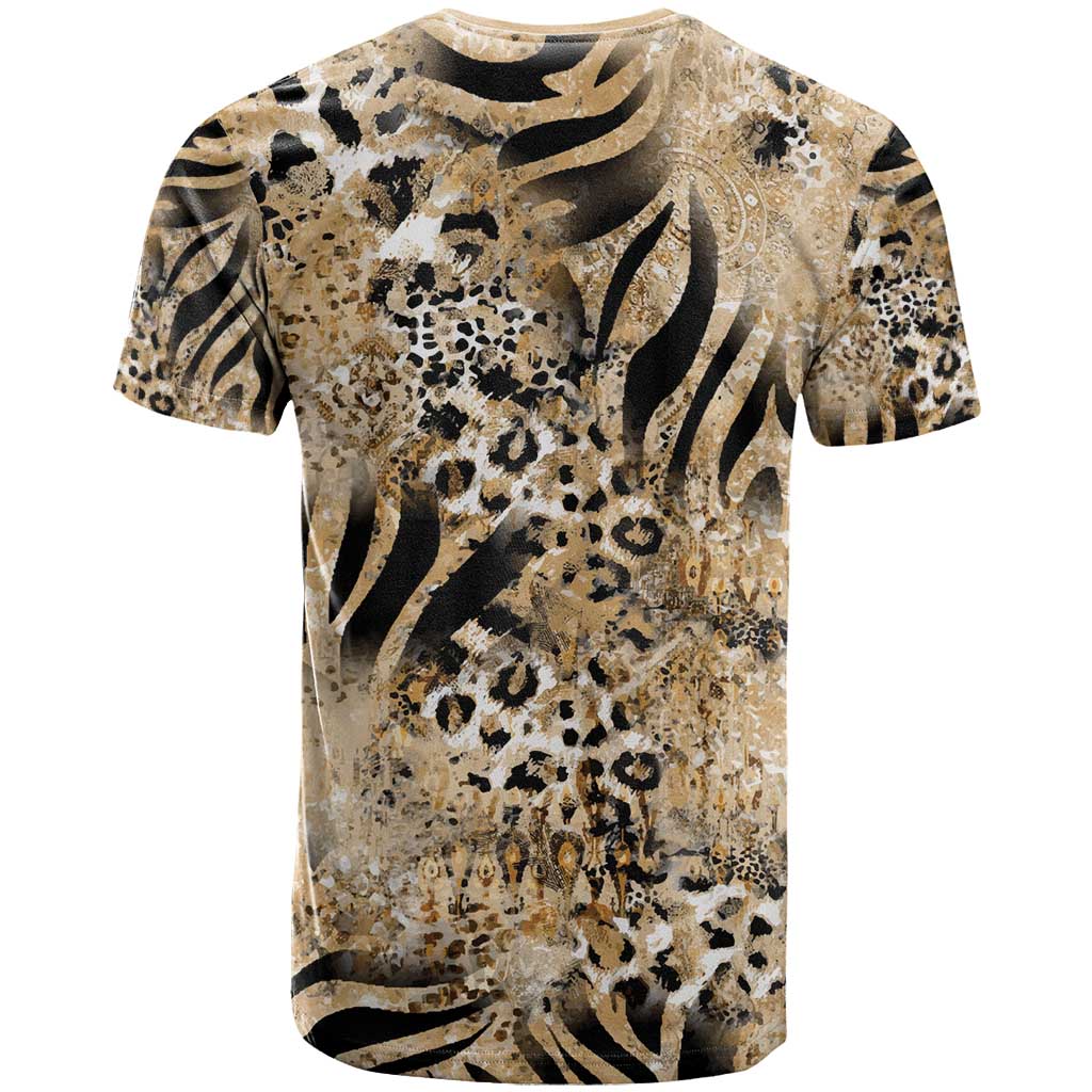 Wild Animal Skins T-Shirt Zebra Tiger Leopard Mix Skin Graphic Tee