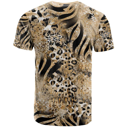 Wild Animal Skins T-Shirt Zebra Tiger Leopard Mix Skin Graphic Tee