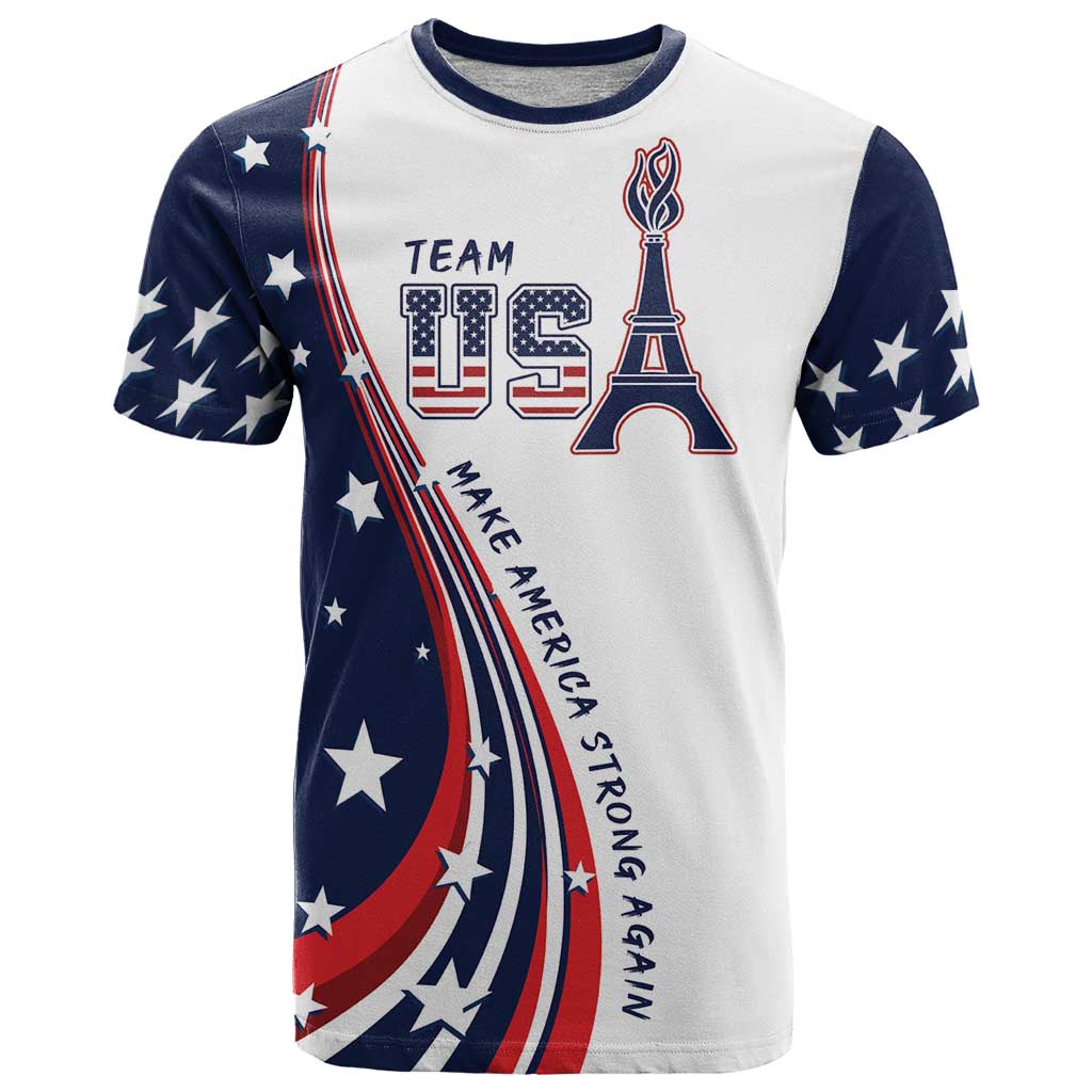 Personalized USA Make America Strong Again T-Shirt Go Paris 2024 Graphic Tee