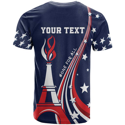 Personalized USA One For All T-Shirt Go Paris 2024 Graphic Tee
