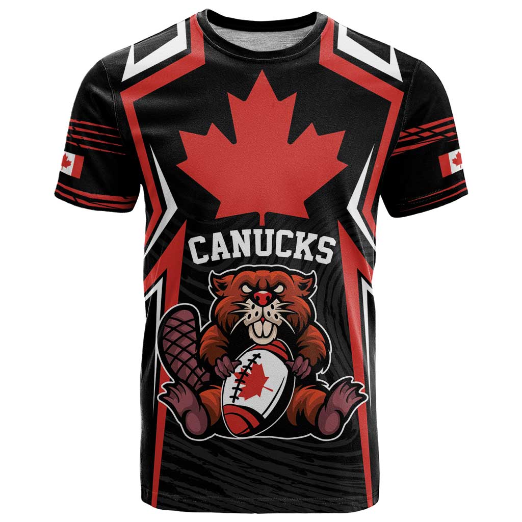 Custom Canada Rugby Pacific T-Shirt Beaver and Maple Leaf Graphic Tee
