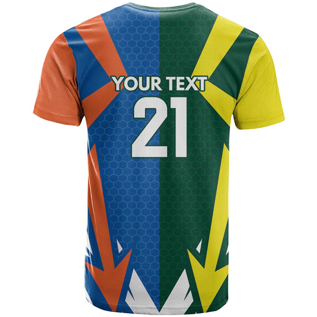 India vs Australia Custom T-Shirt Blue vs Gold Cricket Heritage Graphic Tee