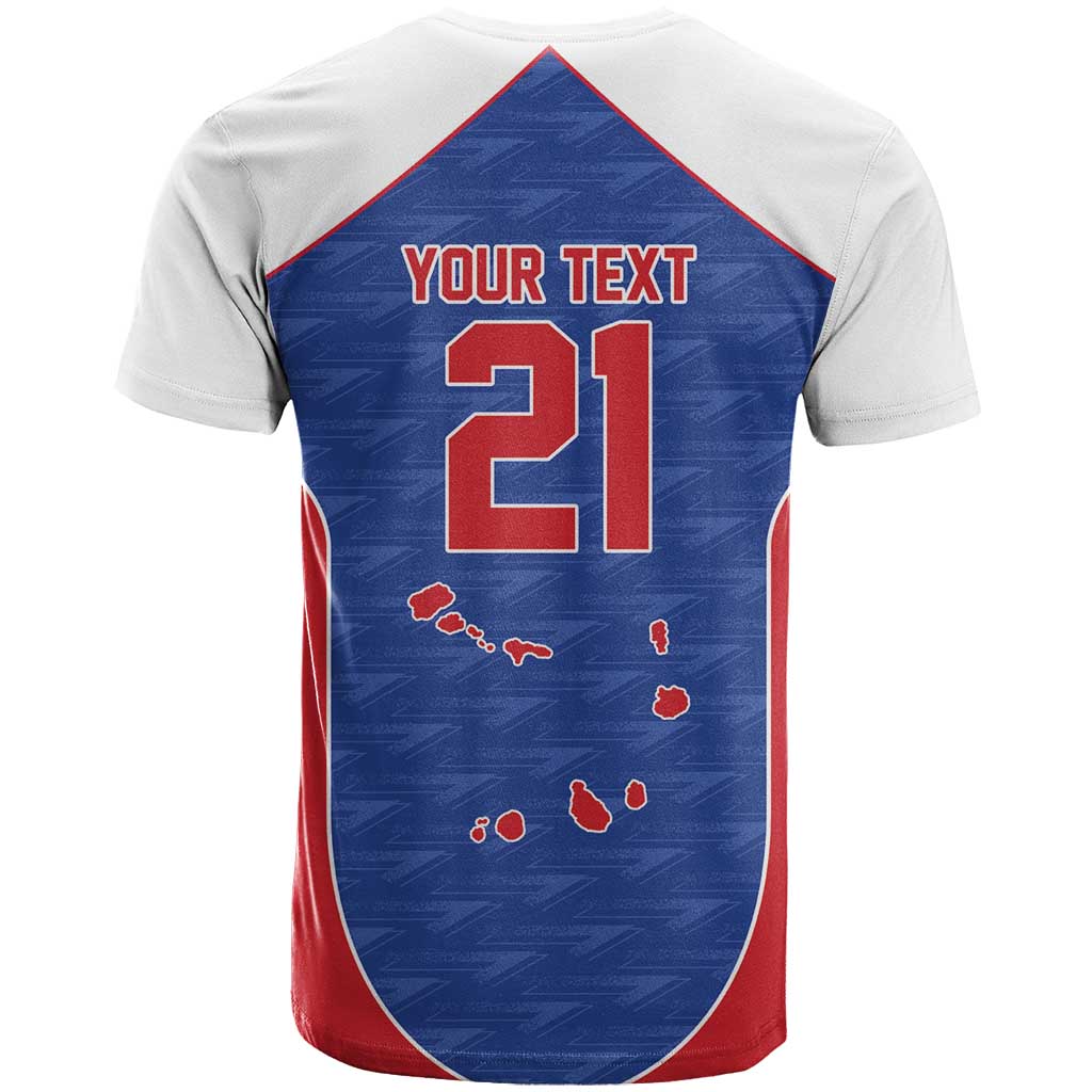 World Football 2026 Cape Verde Custom T-Shirt Tubaroes Azuis Verde Simple Map Graphic Tee