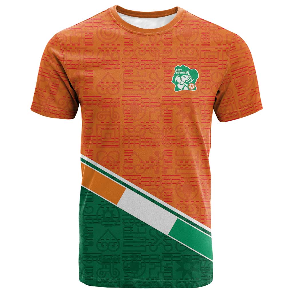 World Football 2026 Ivory Coast Custom T-Shirt African Adinkra Pattern Graphic Tee
