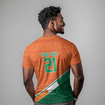 World Football 2026 Ivory Coast Custom T-Shirt African Adinkra Pattern Graphic Tee