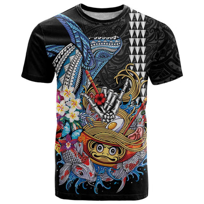 Personalized Japanese Koi Fish Ramen T-Shirt Aloha Shark Kakau Pattern Graphic Tee