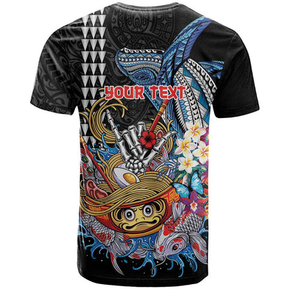 Personalized Japanese Koi Fish Ramen T-Shirt Aloha Shark Kakau Pattern Graphic Tee