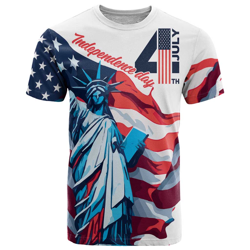 Personalized United States Independence Day T-Shirt Statue of Liberty Happy 4th Of July Graphic Tee