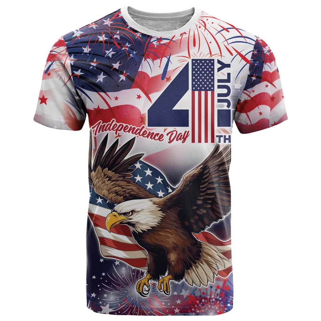 Personalized American Eagles 4th of July T-Shirt USA Independence Day Graphic Tee