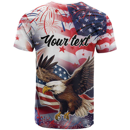 Personalized American Eagles 4th of July T-Shirt USA Independence Day Graphic Tee