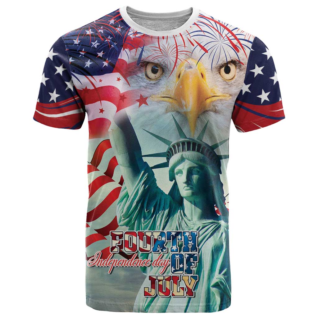 Personalized 4th of July USA Statue of Liberty T-Shirt Happy Independence Day Graphic Tee