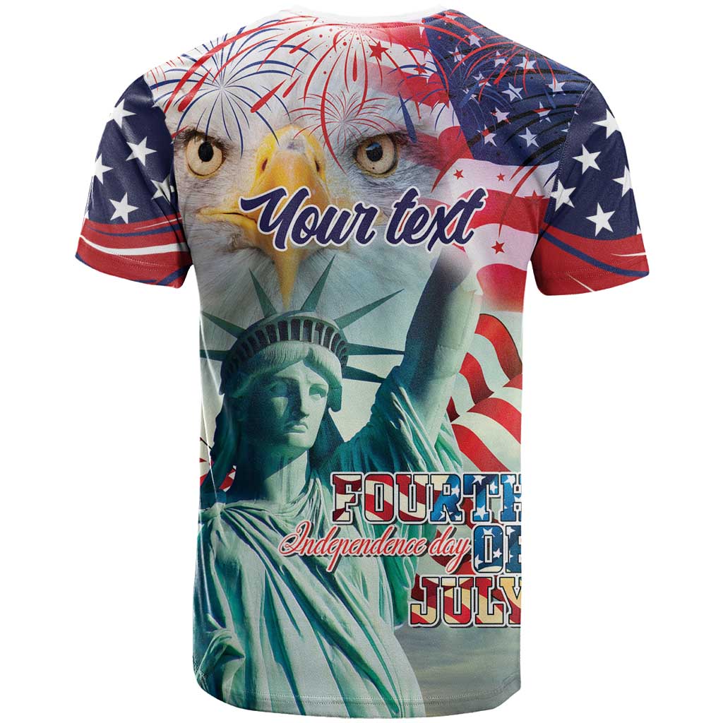 Personalized 4th of July USA Statue of Liberty T-Shirt Happy Independence Day Graphic Tee