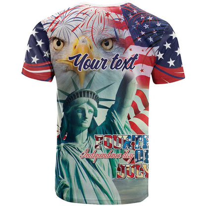 Personalized 4th of July USA Statue of Liberty T-Shirt Happy Independence Day Graphic Tee