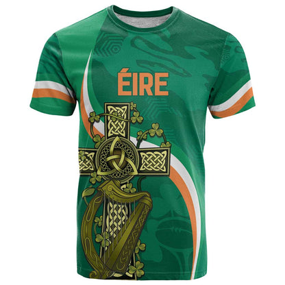 Custom Ireland Rugby T-Shirt Green Celtic Knot Summer Paris 2024 Graphic Tee