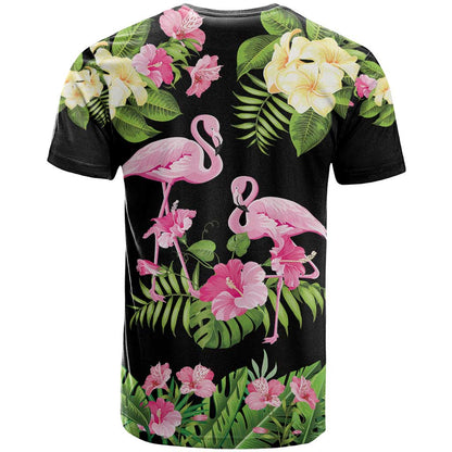 The Bahamas Flamingo T-Shirt Bahamian Tropical Flowers Graphic Tee