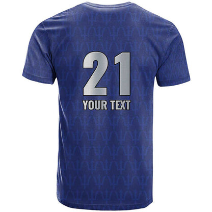 Caribbean Cricket Barbados Custom T-Shirt Trident Champions Wave Graphic Tee
