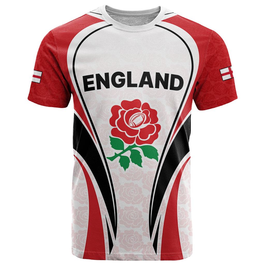 Custom England Rugby T-Shirt Come On Red Rose Word Cup Graphic Tee