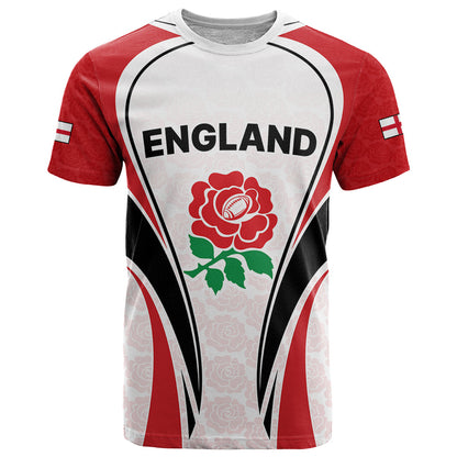 Custom England Rugby T-Shirt Come On Red Rose Word Cup Graphic Tee